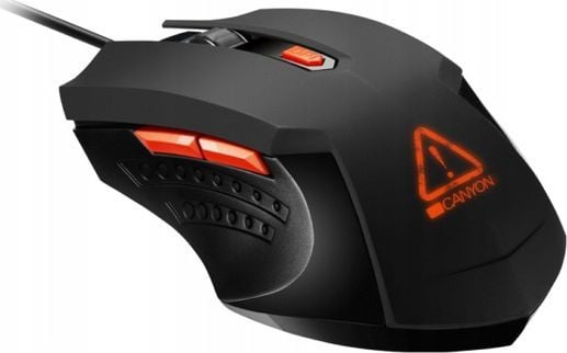 Canyon Star Raider, Oikeakätinen, Optinen, USB A-tyyppi, 3200 DPI, Musta, Oranssi
