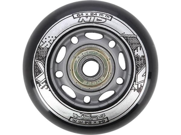 NILS Extreme PU 64x24 82A BLACK N (4 st) + ABEC-9 (8 st) NILS EXTREME SET