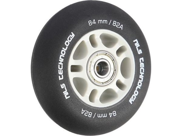Nils Extreme PU 84x24 82A svarta matta (4 st) + ABEC-9 chrome (8 st) set