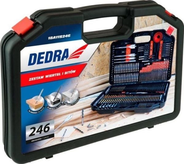 DEDRA 18A11S246 vääntö- ja poraustarvikesarja, 246 kpl.