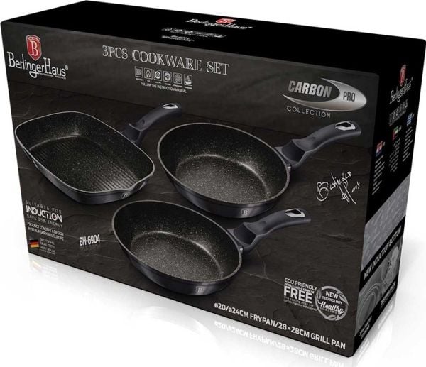 Berlinger Haus stekepanne Carbon Pro 28 cm, sett med 3 stk