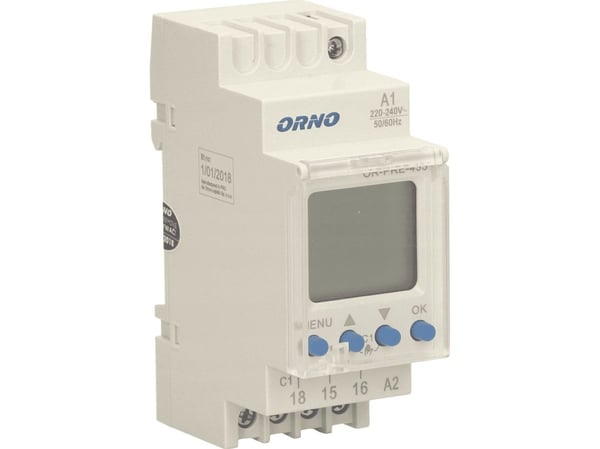 Elektronisk elektronisk timer, 52 program, 3 menyspråk, 2 moduler, DIN TH-35 mm