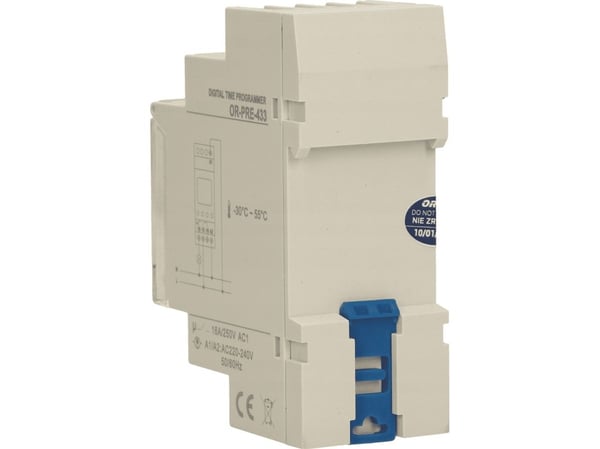 Elektronisk elektronisk timer, 52 program, 3 menyspråk, 2 moduler, DIN TH-35 mm