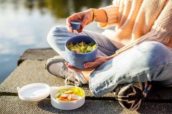 koziol Club, Lunchbox, set, Vuxen, Blå, Vit, Plast, Monokromatiskt, Rund