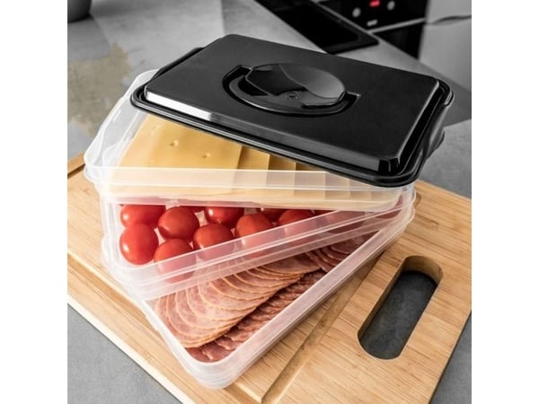 Vilde 3-level organizer container for cold cuts and cheese for the fridge
