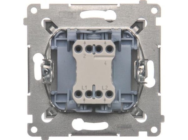 Kontakt-Simon DW2L.01/43, Muovi, Hopea, IP20, IP44, 250 V, 10 A, 75 mm