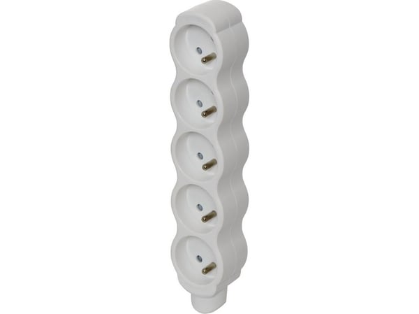 Emos bärbart uttag 5x schuko/vitt (P0500N)