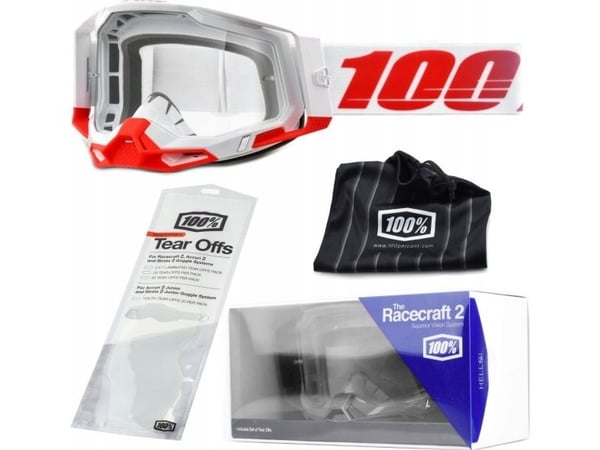 100% briller RACECRAFT 2 ST-KITH (anti-dugg, LT 88%-92% + 10 utskiftninger) (NY)