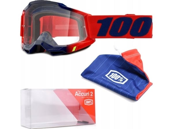 100% Accuri 2 Kearny skidglasögon 100% (Anti-Fog klart glas LT 88%-92%) (NY)
