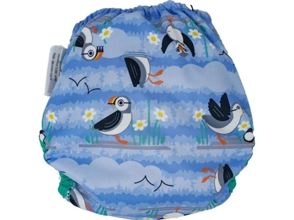Close Caboo bleie-/overtrekk, tøybleie med trykknapper Blue Puffin 3-16 kg, 1 stk.
