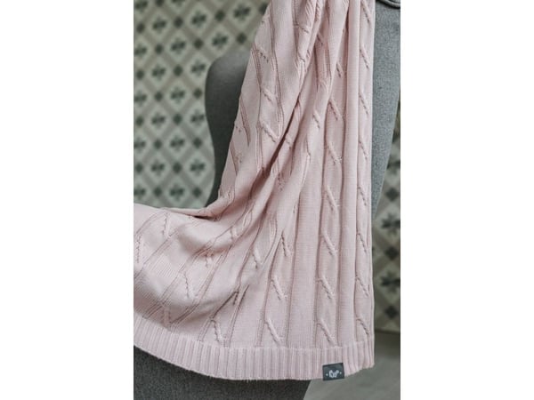 Pulp bambus sengeteppe med sølvioner (flette rosa)