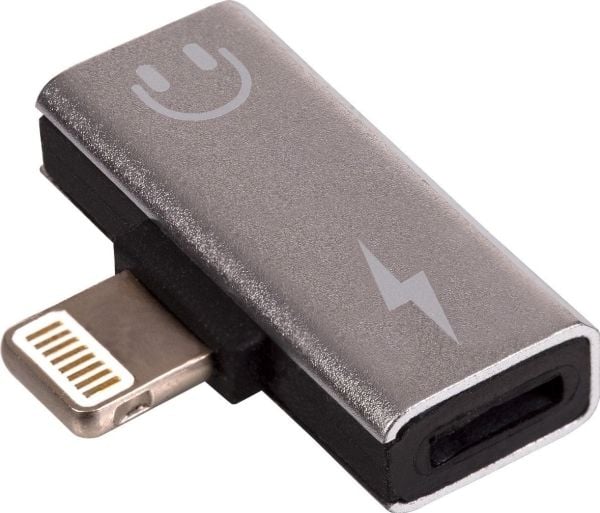 Akyga AK-AD-64 - Lightning-ladeadapter - Lightning hann til Lightning hunn - sølv