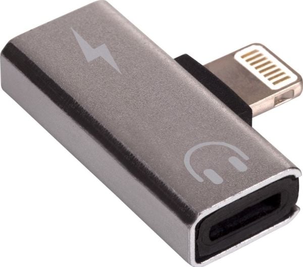 Akyga AK-AD-64 - Lightning-ladeadapter - Lightning hann til Lightning hunn - sølv