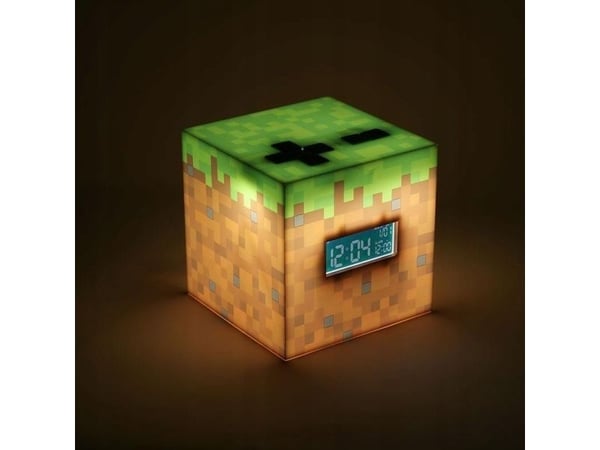 Paladone PP6733MCF, Digitaalinen herätyskello, Minecraft, Kuutio, Ruskea, Vihreä, Poika/tyttö, LED
