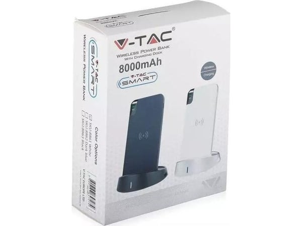 V-TAC 8863, 8000 mAh, Lithium-Ion (Li-Ion), 3,7 V, Sort