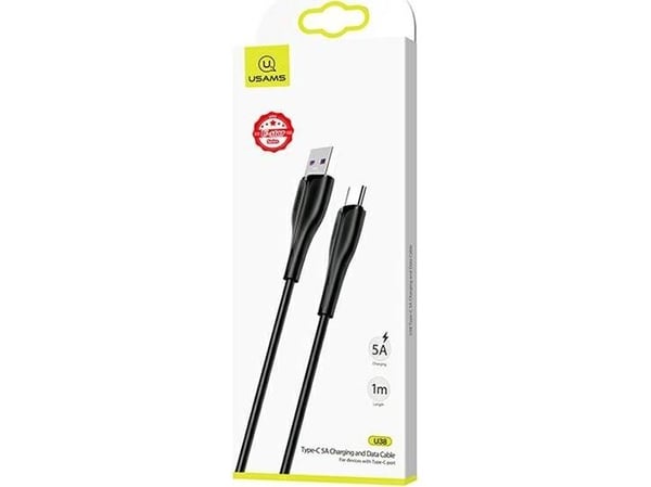USB-kabel Usams USB-A til USB-C 1 m, svart (SJ376USB01)