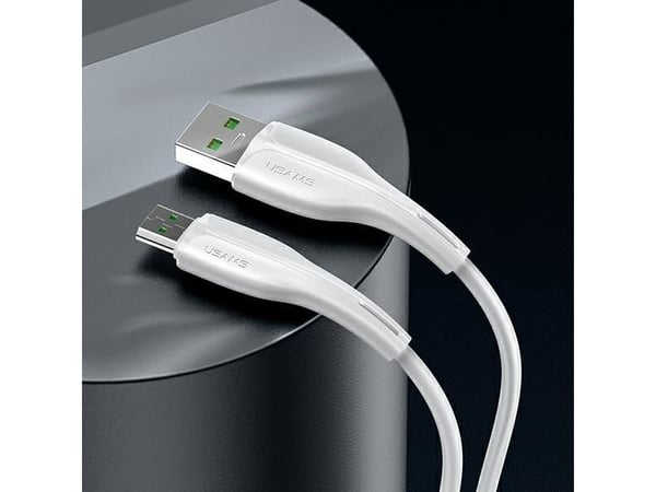 USB-kabel Usams USB-A til microUSB 1 m hvit (SJ375USB02)