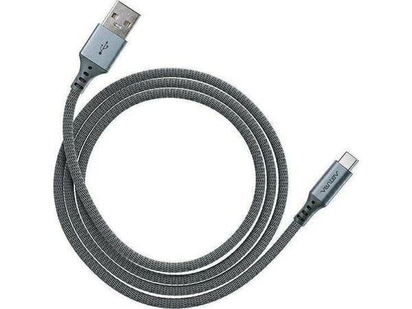 USB-kabel Ventev USB-A till USB-C 1,2 m grå