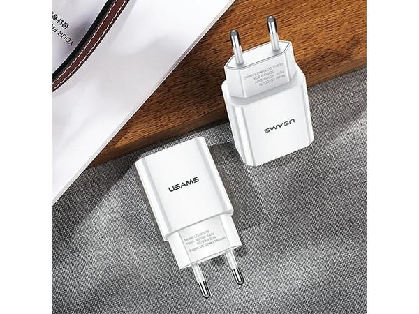USAMS laddare USAMS Load. network. 1xUSB T18 2.1A vit (endast laddhuvud) Fast Charging CC075TC01
