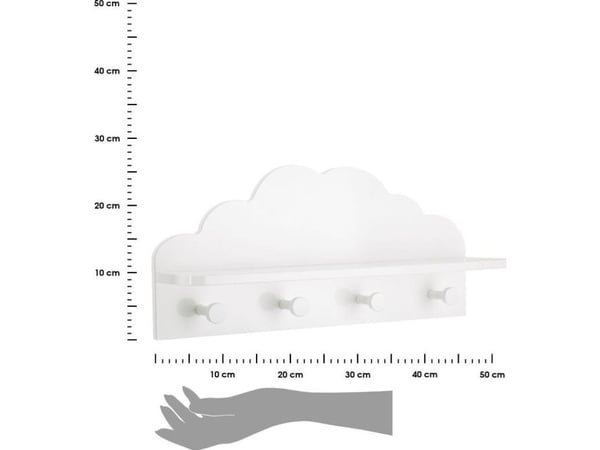 Atmosphera White Cloud seinäripustus hyllyllä varustettuna