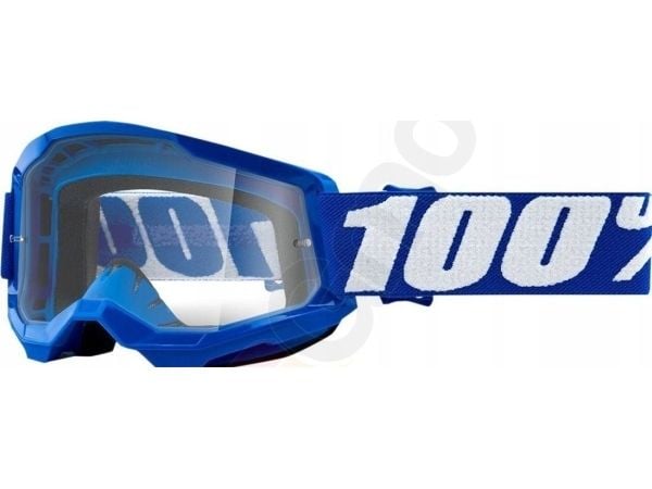 100 % beskyttelsesbriller 100 % STRATA 2 JUNIOR BLÅ (klar anti-tåkelinse, LT 88 %-92 %) (NY)