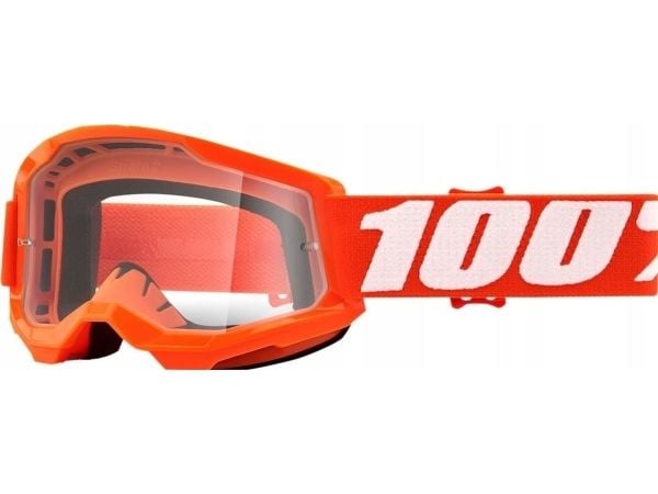 100 % vernebriller 100 % STRATA 2 JUNIOR ORANSJE (klar anti-tåkelinse, LT 88 %-92 %) (NY)