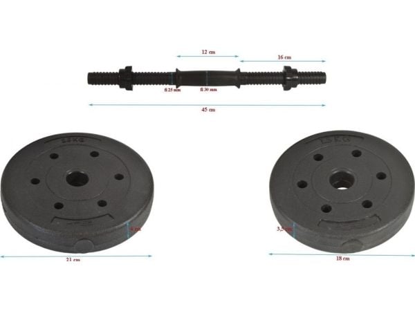 Eb Fit bitumi B/Box käsipainot 2 x 8 kg
