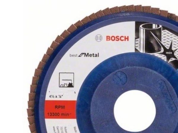 Bosch tilbehør 2608607336 X571 lamellslipeskive Ø115 mm, boring 22,33 mm, korn 80, stål, 1 stk