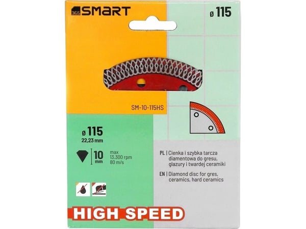 Høyhastighets diamantkapskive 115 mm smart