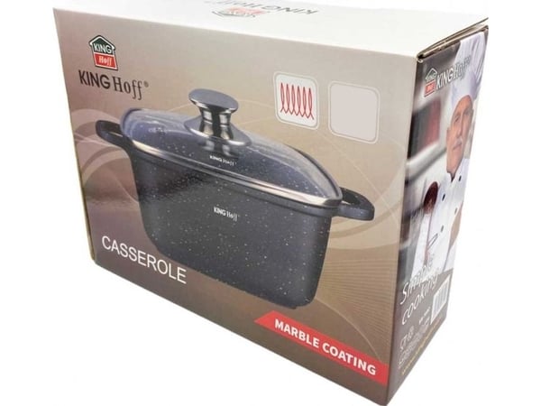 King Hoff marmorert gryte, 3,7 l, svart, "Kinghoff"