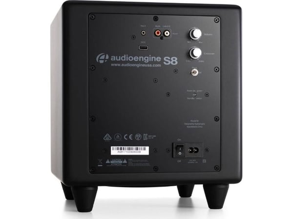 Audioengine S8, 125 W, Aktiv subwoofer, 27 - 180 Hz, 250 W, 88 dB, 50 - 130 Hz