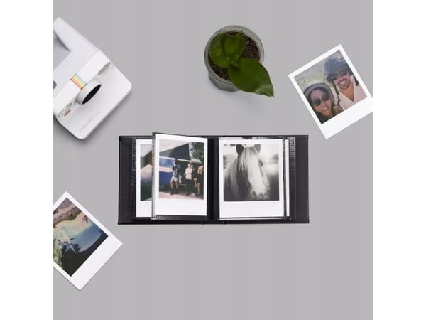 Polaroid Photo Album Small Black, Musta, Pahvi, Polyuretaani, 40 arkkia, Täydellinen sidonta, 89 x 108 mm, Musta
