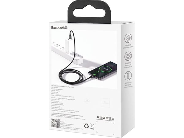 Kaapeli USB do USB-C Baseus Superior Series, 66W, 2m (czarny)