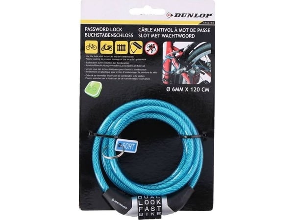 Dunlop - Cykellås med kombination (Blå)