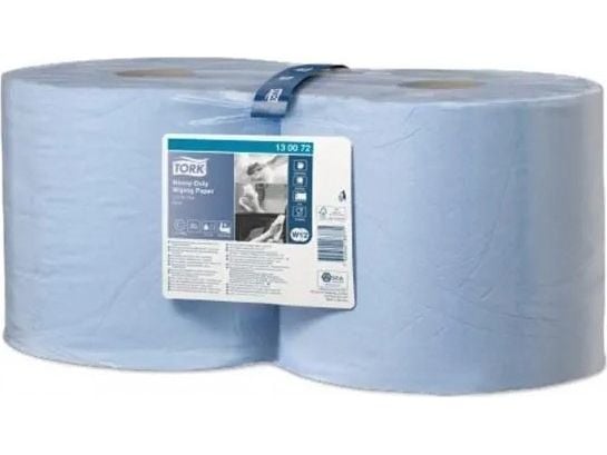 Tork Tork Tork - Pieni rullapaperipuhdistusaine kovalle likaisuudelle, 2-kerroksinen, erittäin imukykyinen, premium - Sininen