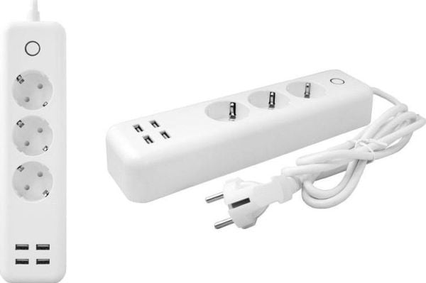Strømskinne LTC Smart Home 3 uttak 1,7 m hvit (LXU401)