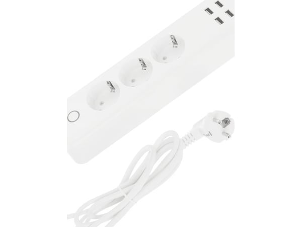 Strømskinne LTC Smart Home 3 uttak 1,7 m hvit (LXU401)