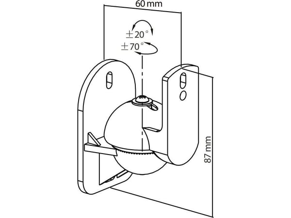 Cabletech kaiuttimen seinäkiinnike max kuormitus 3,5 kg