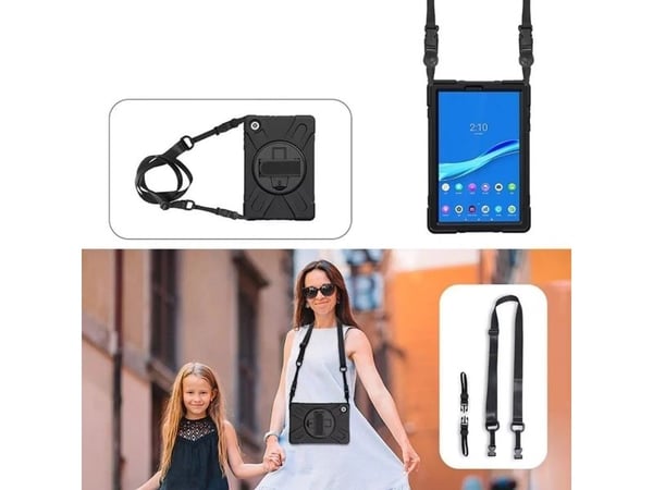 Tablettdeksel Strado Armor med rem og håndtak til Lenovo Tab M10 TB-X306X/X306F (svart) universell