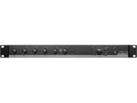 Audac PRE116 - Analogmikser - 6-kanals - kan monteres i rack