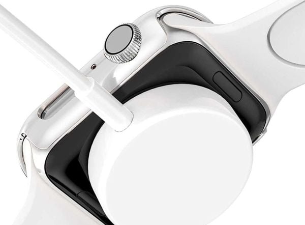Alogy 2-i-1-deksel med glassoverlegg for Apple Watch 4/5/6/SE 40 mm