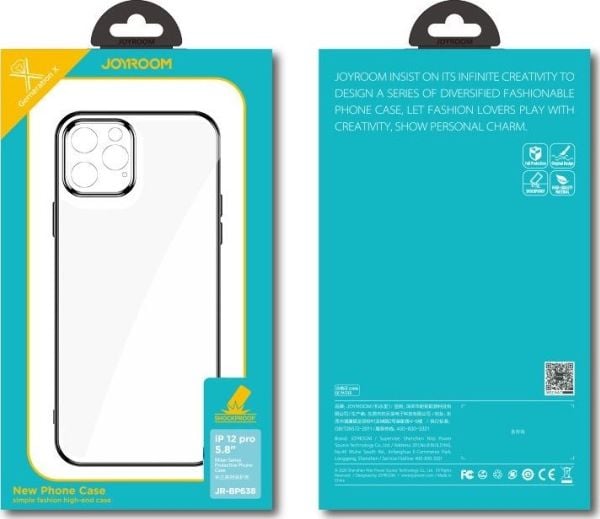 Joyroom New Beauty Series ultras tunt skal med förgylld/elektropläterad ram för iPhone 12 Pro guld (JR-BP743)