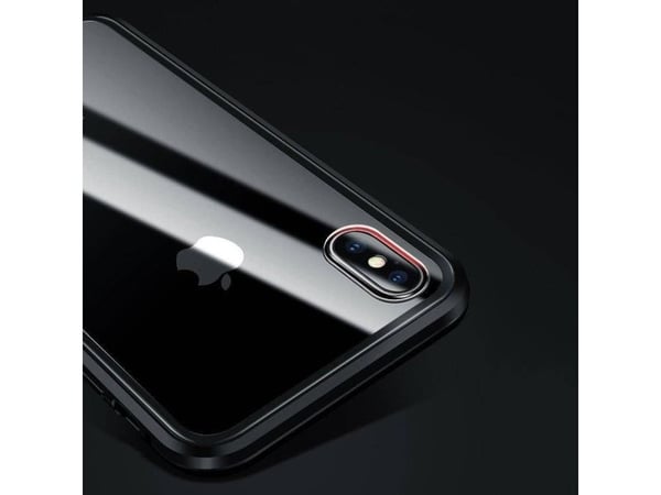 Wozinsky helmagnetisk deksel i hel kropp (foran og bak) med innebygd glass til Vivo X60 - svart-transparent