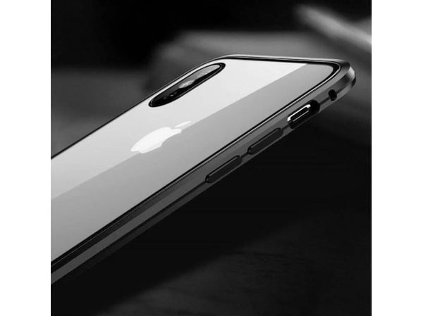 Wozinsky helmagnetisk deksel i hel kropp (foran og bak) med innebygd glass til Vivo X60 - svart-transparent