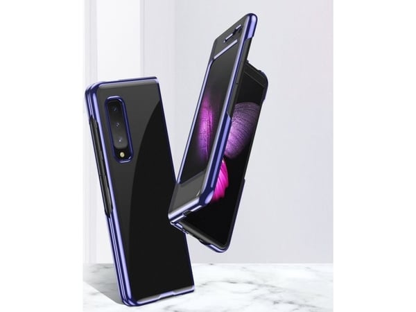 Plateringsetui hard case med elektroplateringsramme til Samsung Galaxy Fold blå