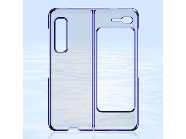Plateringsetui hard case med elektroplateringsramme til Samsung Galaxy Fold blå