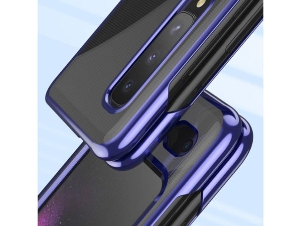 Plateringsetui hard case med elektroplateringsramme til Samsung Galaxy Fold blå