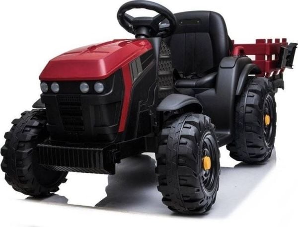 Lean Cars eldriven traktor med släp BDM0925, röd