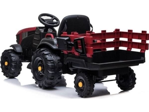 Lean Cars eldriven traktor med släp BDM0925, röd