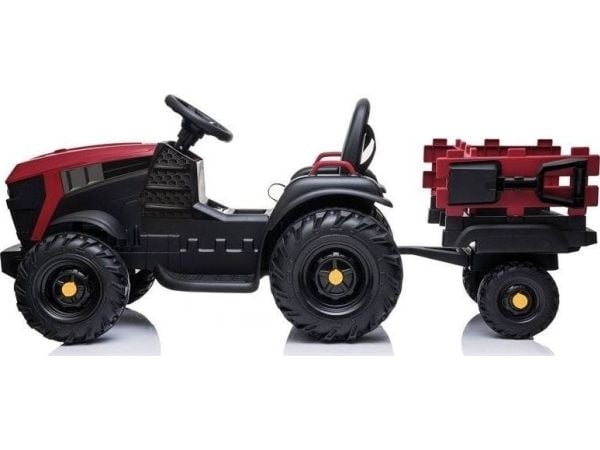 Lean Cars eldriven traktor med släp BDM0925, röd